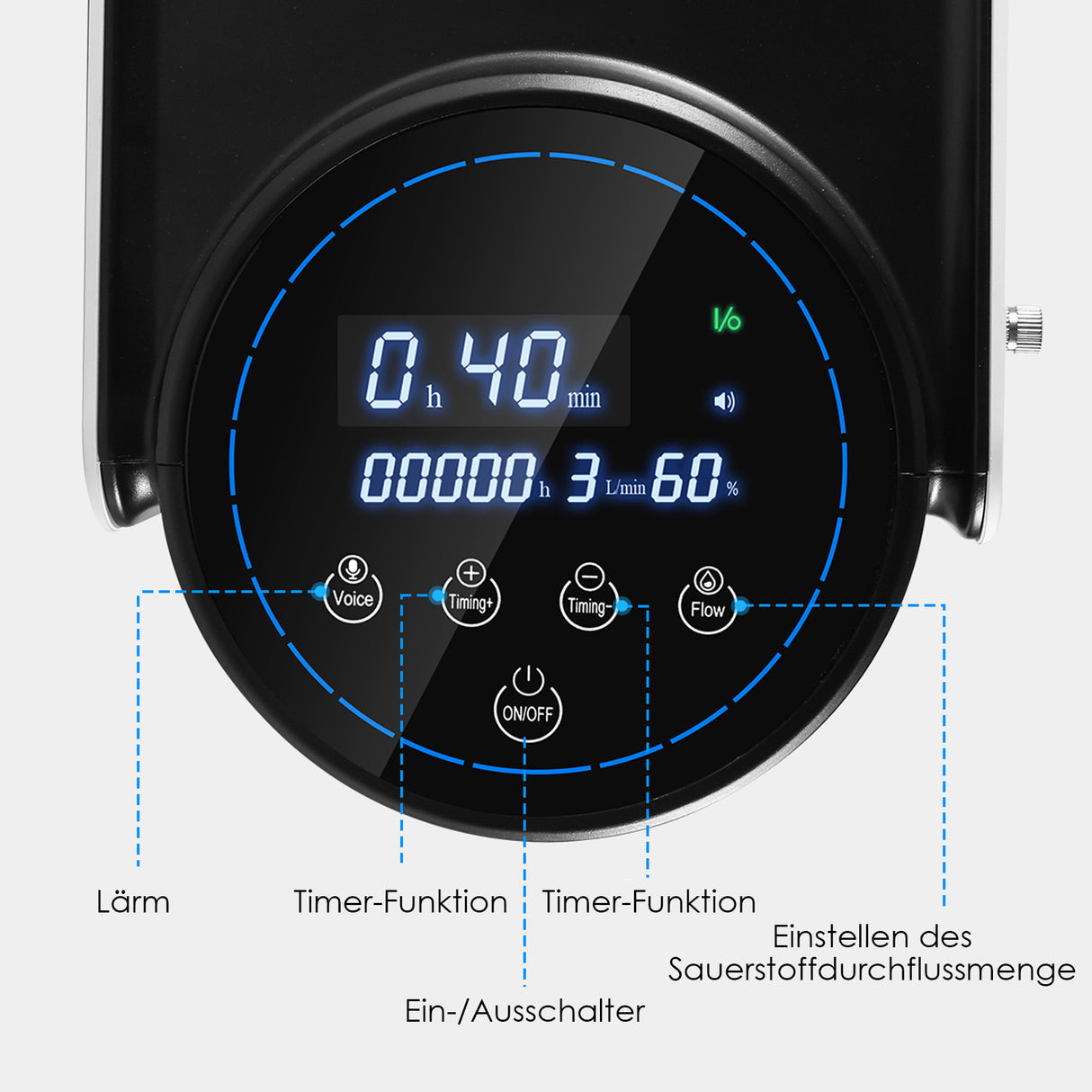 VARON VH-1 kontinuierlicher Sauerstoffkonzentrator für zu Hause, leise und zuverlässig