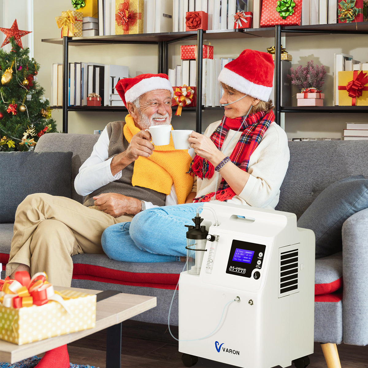 Sauerstoffgerät für Zuhause FDA Zulassung Medizinischer Qualität Varon 0.5-5L/min at 93% O2 Purity Serene 5L VARON