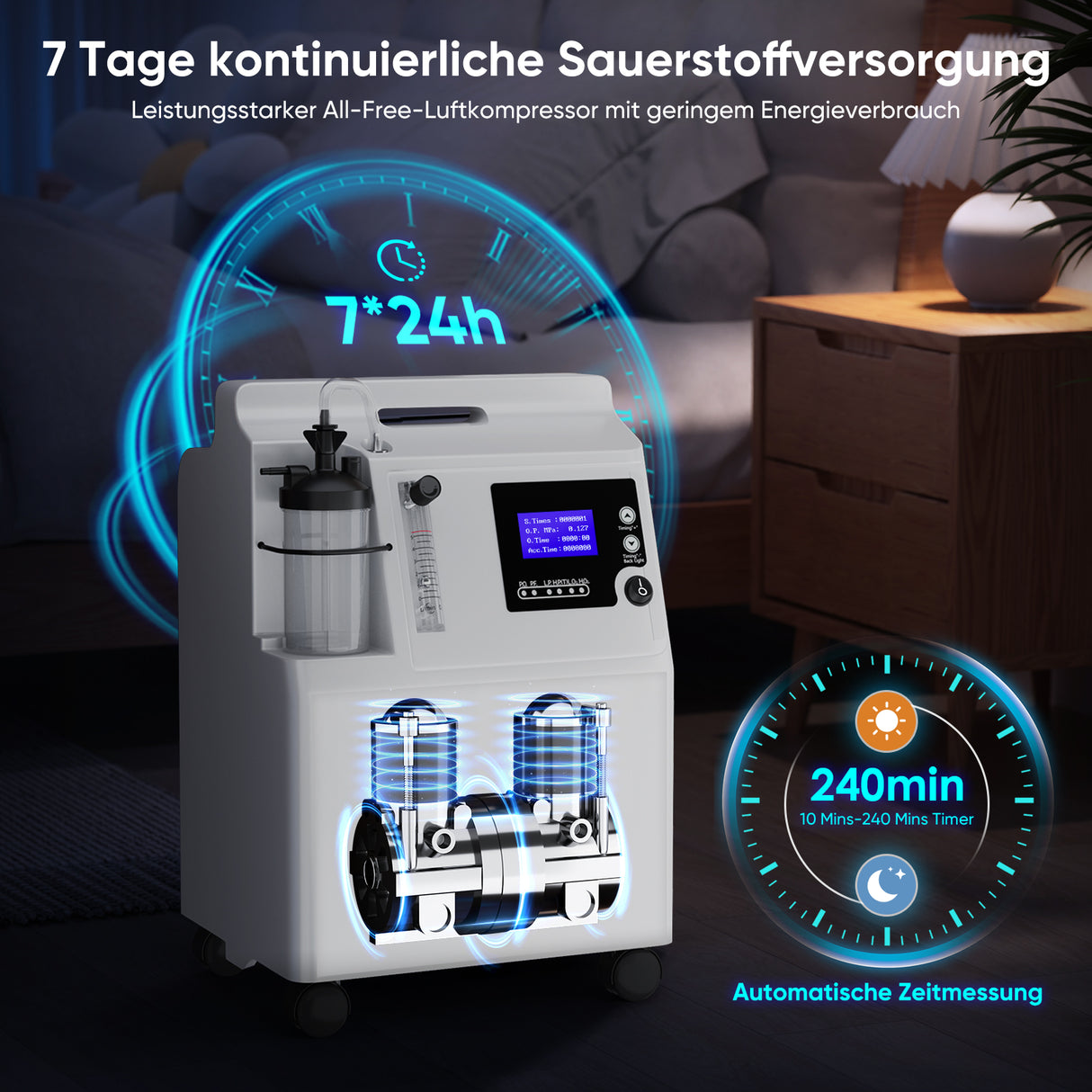 VARON Serene 5L Sauerstoff-Konzentrator | CE-Zertifizierung, 72H Betrieb FDA-zugelassen VARON