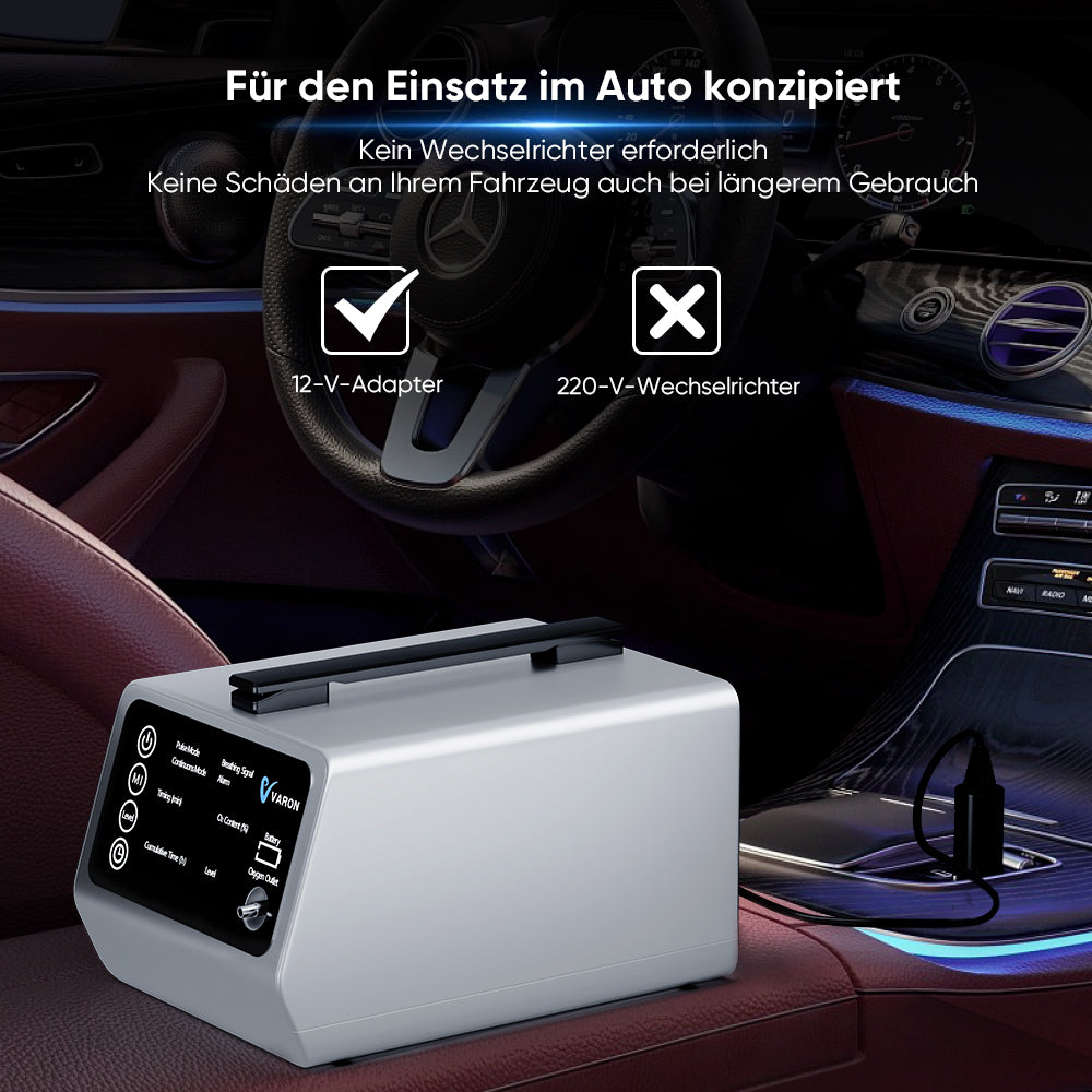 VARON VT-1 Puls- & Kontinuierlicher Sauerstoffkonzentrator | Ideal für Reisen, CE-geprüft VARON