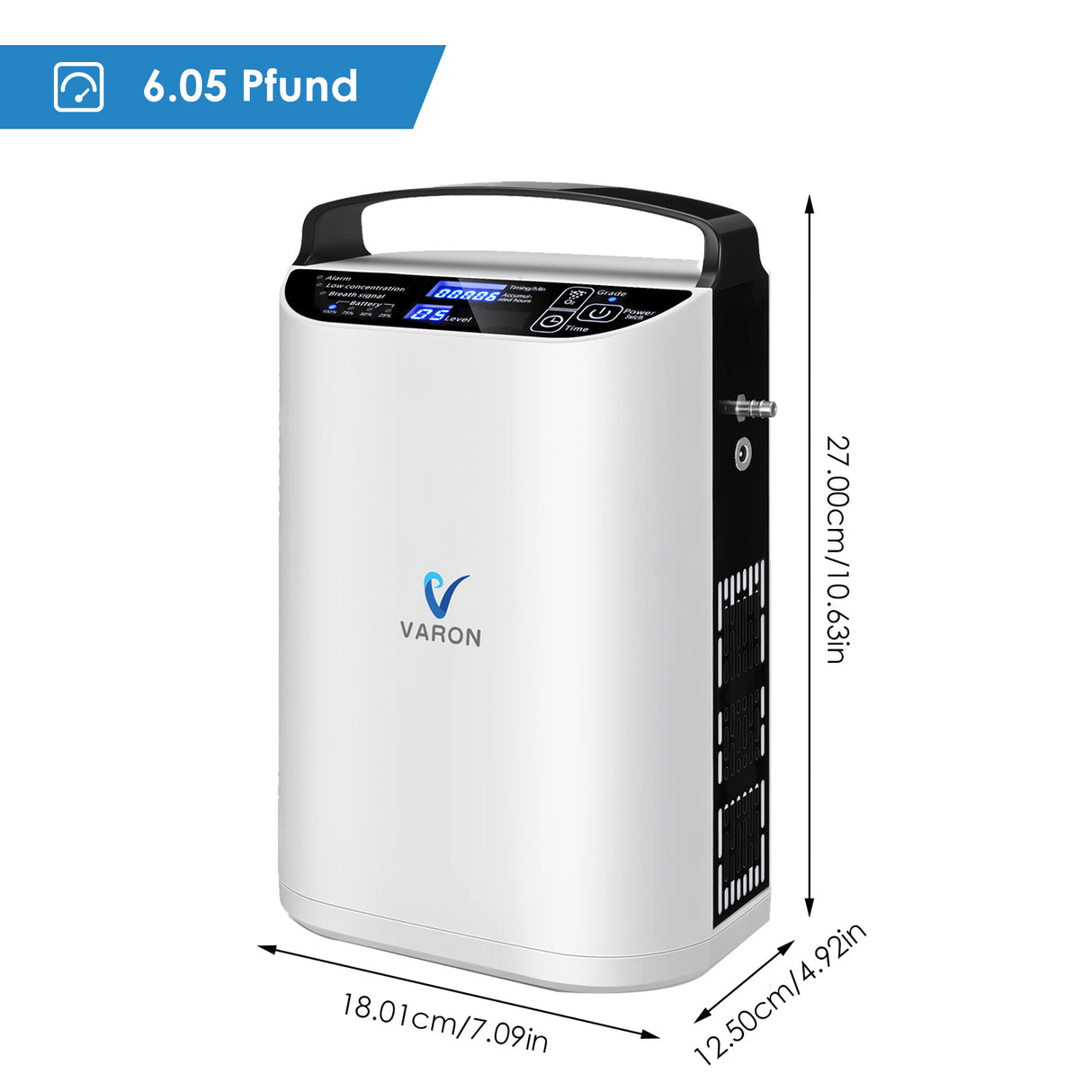 VARON VP-1 tragbarer Puls-Sauerstoffkonzentrator, leicht und reisefreundlich