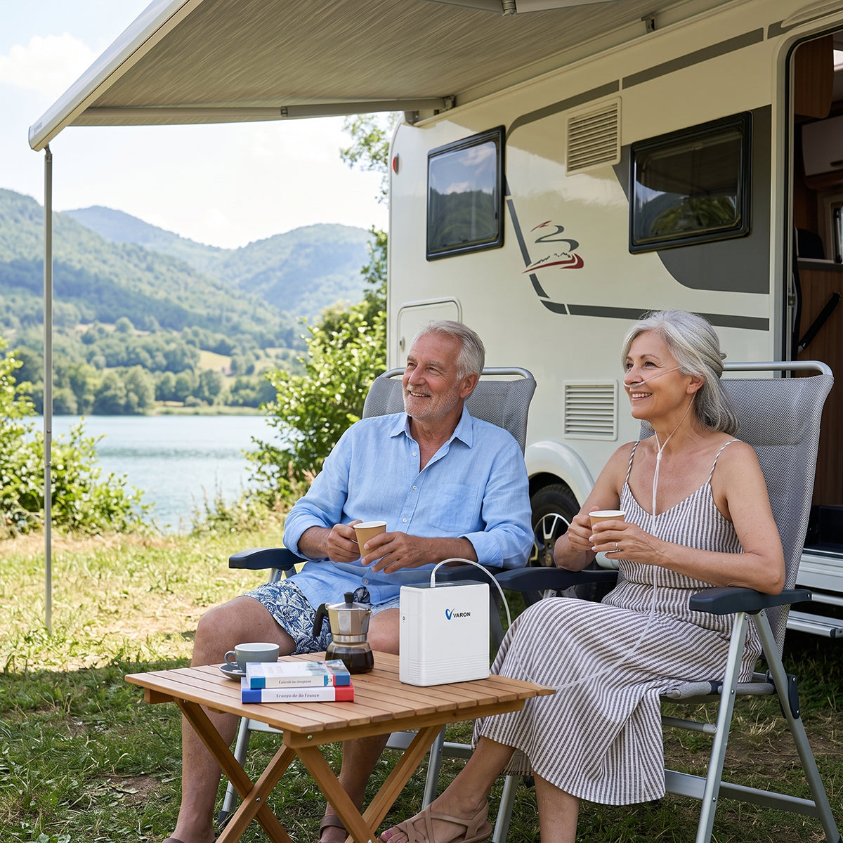 VP-6 Power Bundle – Tragbarer Sauerstoffkonzentrator mit kontinuierlichem Sauerstofffluss und 2 Zusatzakkus VARON