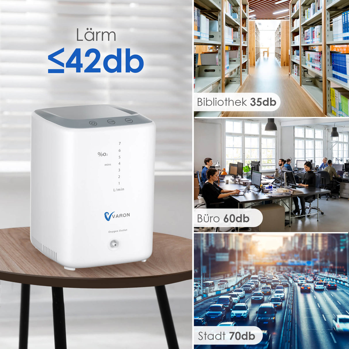 VARON VH-3 kontinuierlicher Sauerstoffkonzentrator für zu Hause, leise und zuverlässig