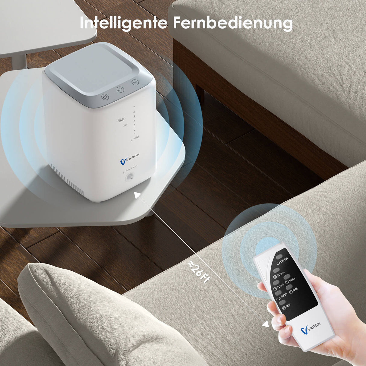VARON VH-3 kontinuierlicher Sauerstoffkonzentrator für zu Hause, stabil und benutzerfreundlich