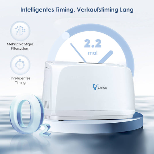 Intelligente Timer-Funktion des VARON VL-1 – mobiles Sauerstoffgerät für komfortable Nutzung