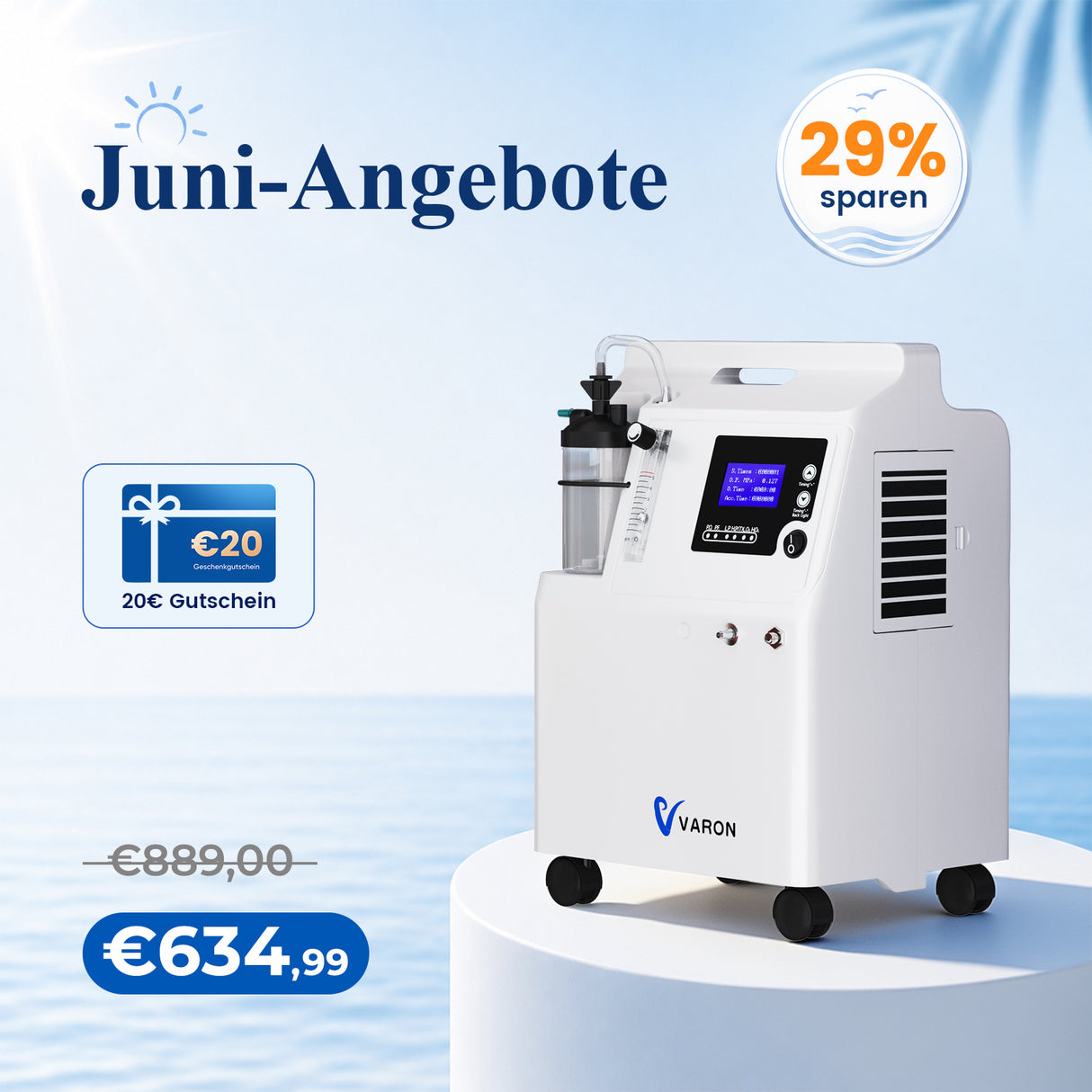 VARON Serene 5 Sauerstoffgerät für Zuhause FDA Zulassung Medizinischer Qualität 0.5-5L/min VARON