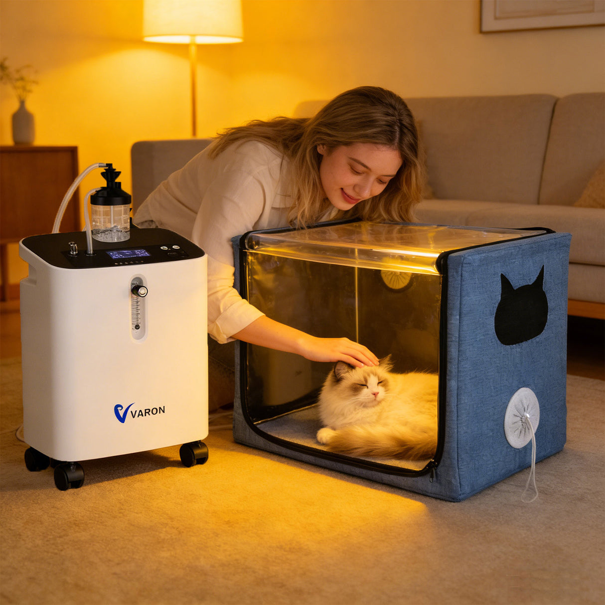 100L Sauerstoffkammer für Haustiere – Komfortabler Raum für Sauerstoff- & Aerosoltherapie VARON