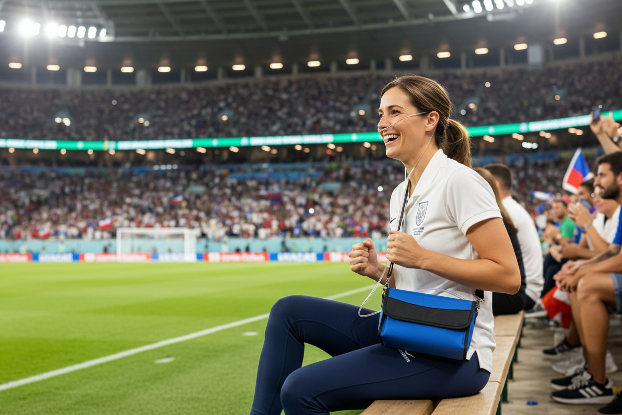 WM 2026 im Stadion: Mit dem tragbaren Sauerstoffkonzentrator dabei sein