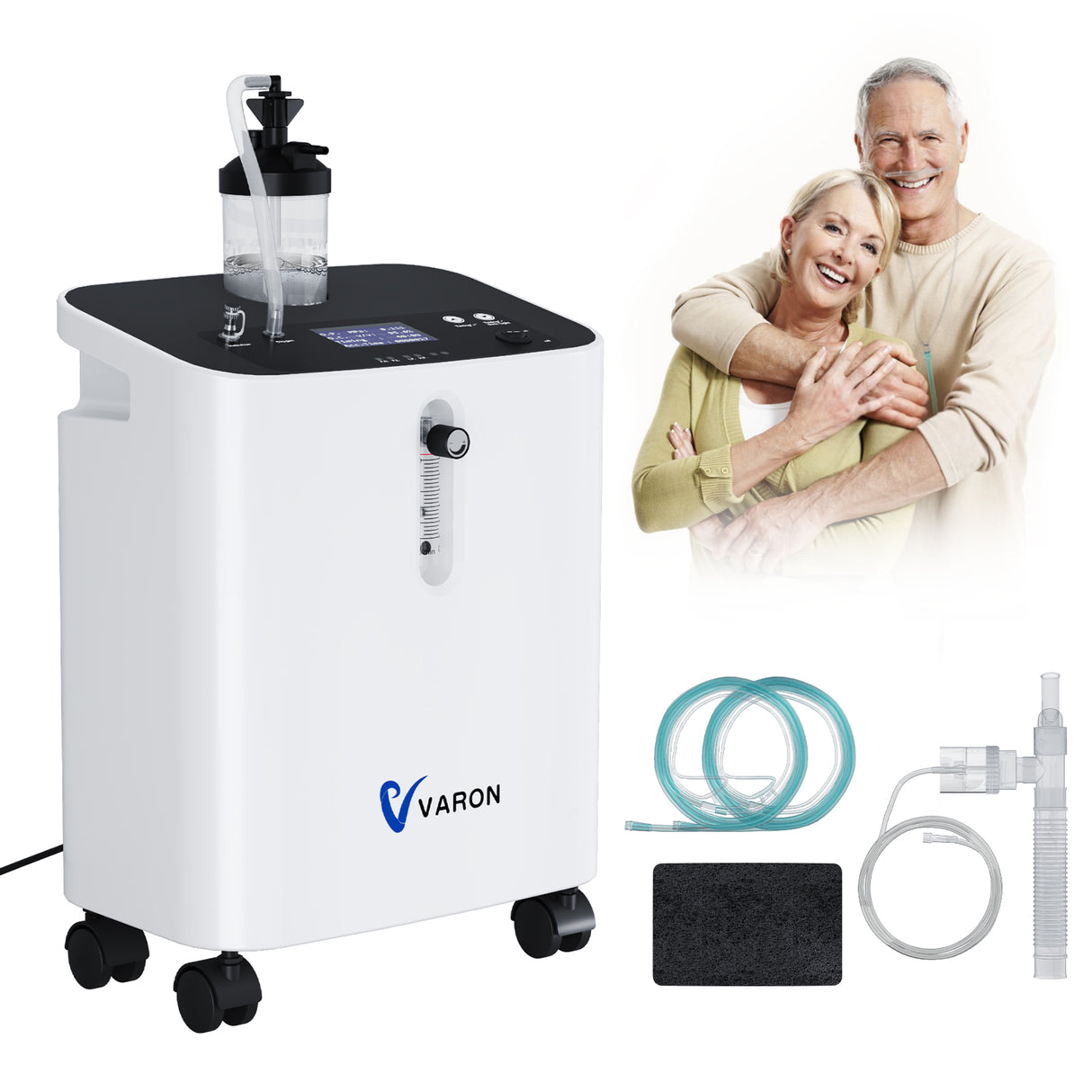 VARON VH-3 PRO Heim-Sauerstoffkonzentrator | 10-Stufen-Regelung, Komfortable Therapie, CE-geprüft VARON