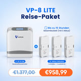 VARON VL-8 Lite Mobiler Sauerstoffkonzentrator Bundle | 15 Stunden Laufzeit mit 2 Zusatzakkus VARON
