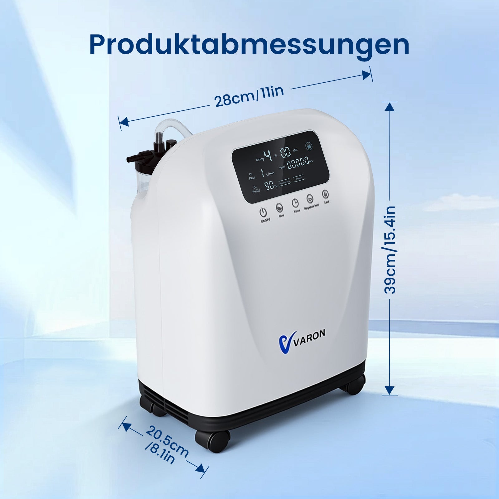 VARON VH-4 Sauerstoffgerät für Zuhause | Kontinuierlicher Fluss, CE-geprüft (1-9 Stufen) VARON