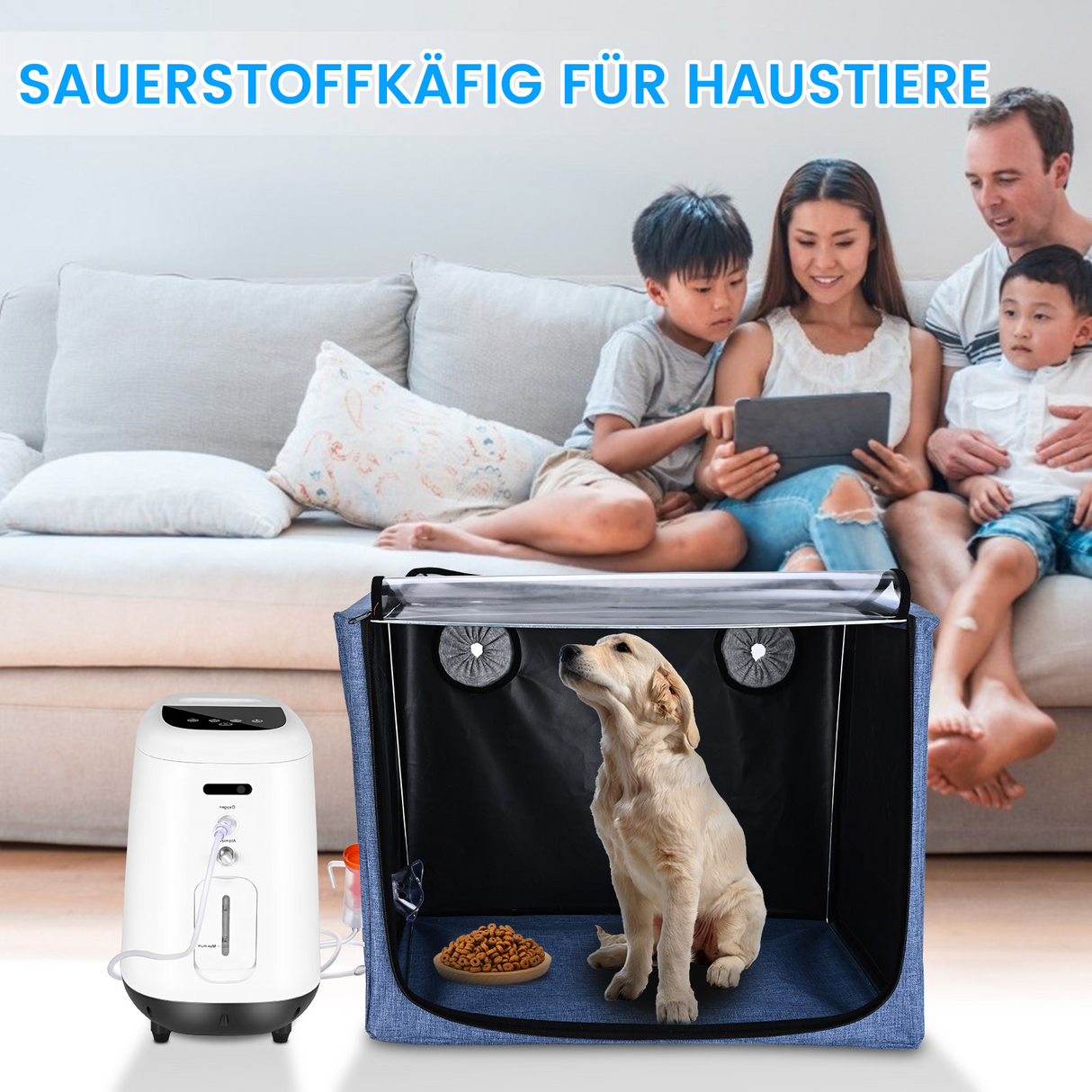 100L Sauerstoffkammer für Haustiere – Komfortabler Raum für Sauerstoff- & Aerosoltherapie VARON