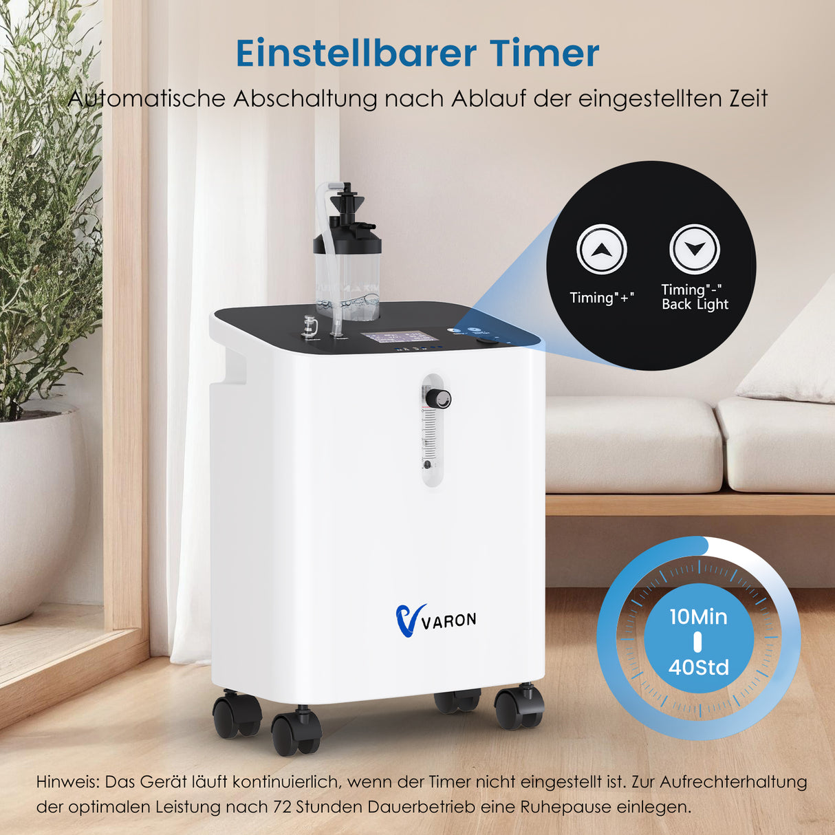 Sauerstoffkonzentrator für Haustiere 1-3L/min | Modell VH-3 PRO | Kompatibel mit VARON Sauerstoffkammer VARON