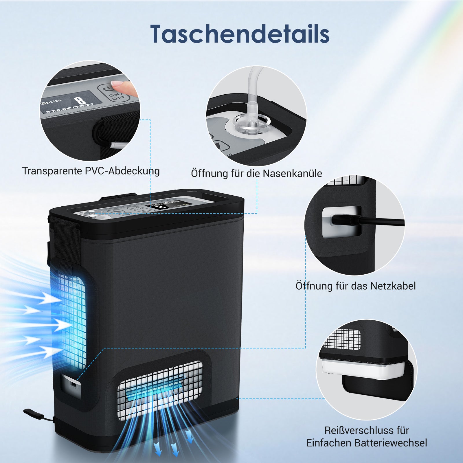 Neues VARON VP-8G | Sauerstoffkonzentrator Mobil mit Pulsfluss-Technologie (1-8 Stufen) VARON