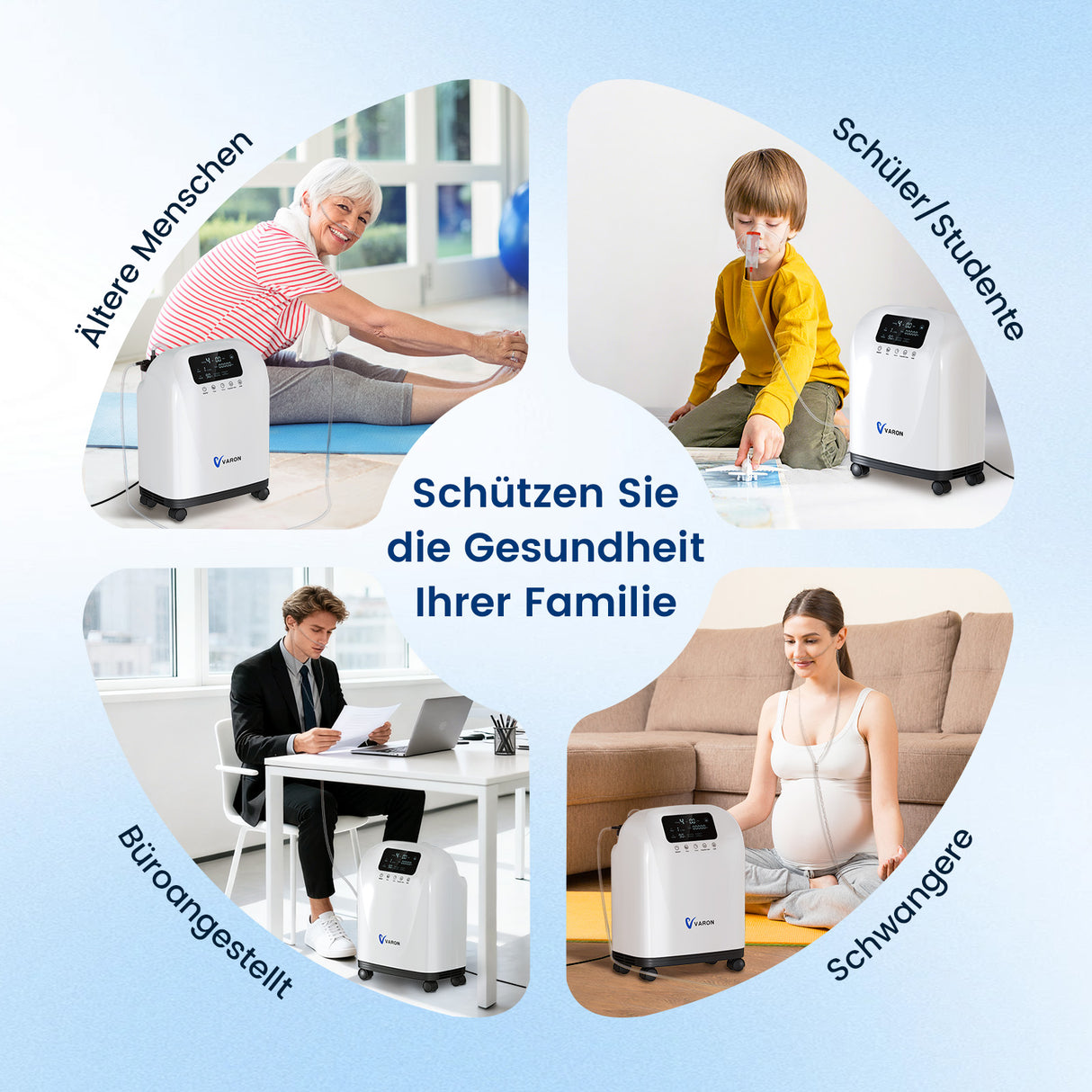 VARON VH-4 Sauerstoffgerät für Zuhause | Kontinuierlicher Fluss, CE-geprüft (1-9 Stufen) VARON