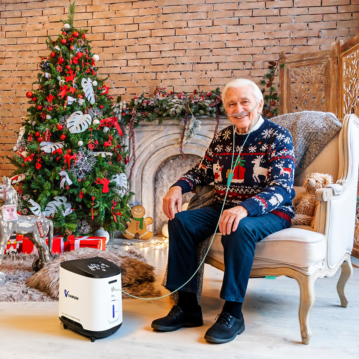 VARON VH-2 Heim-Sauerstoffkonzentrator | 7-Stufen-Regelung, 24 Stunden Betrieb, CE-geprüft VARON