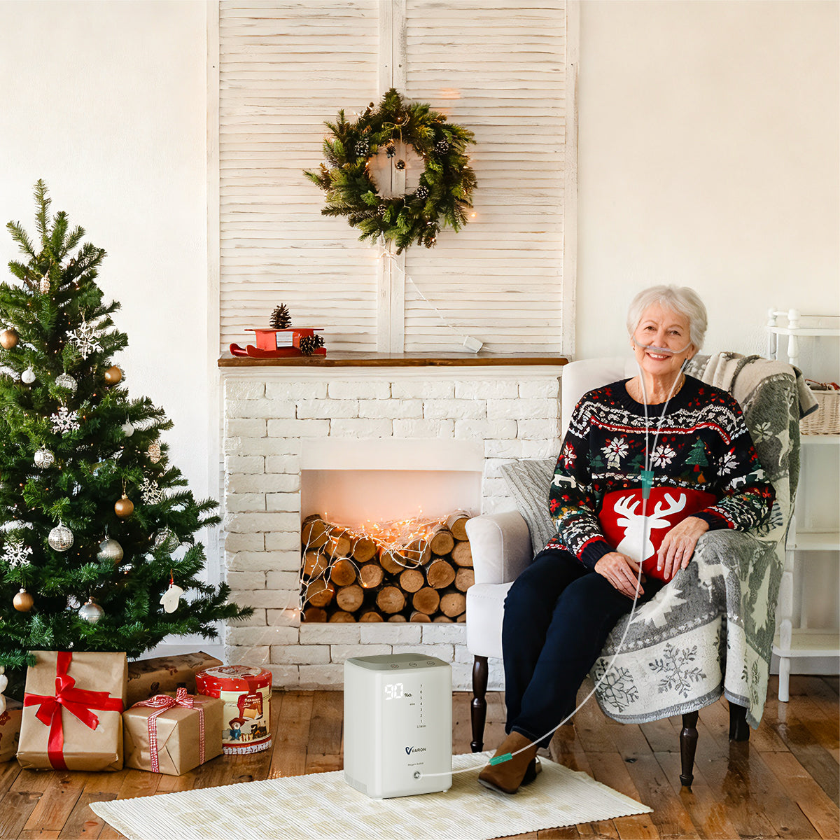 VARON VH-3 Heim-Sauerstoffkonzentrator | 7-Stufen-Regelung, Komfortable Therapie, CE-geprüft VARON