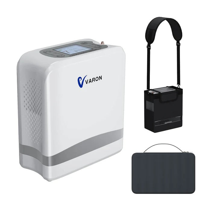 VARON VP-8 Lite | 2 kg tragbarer Sauerstoffkonzentrator mit Pulsdosierung (1–7 Stufen) VARON