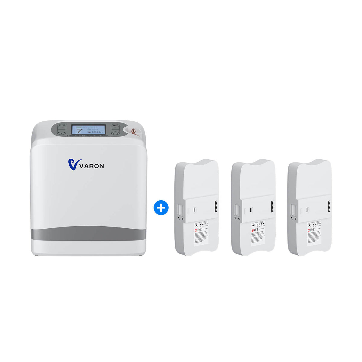 VARON VP-8 Lite Mobiler Sauerstoffkonzentrator Bundle | Bis zu 15 Stunden Laufzeit mit 2 Zusatzakkus VARON