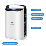VARON VP-1 Pulse Sauerstoffkonzentrator Mobil mit Akku | 24-Stunden-Betrieb, CE-zertifiziert VARON
