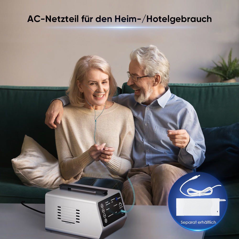 VARON VT-1 Puls- & Kontinuierlicher Sauerstoffkonzentrator | Ideal für Reisen, CE-geprüft VARON