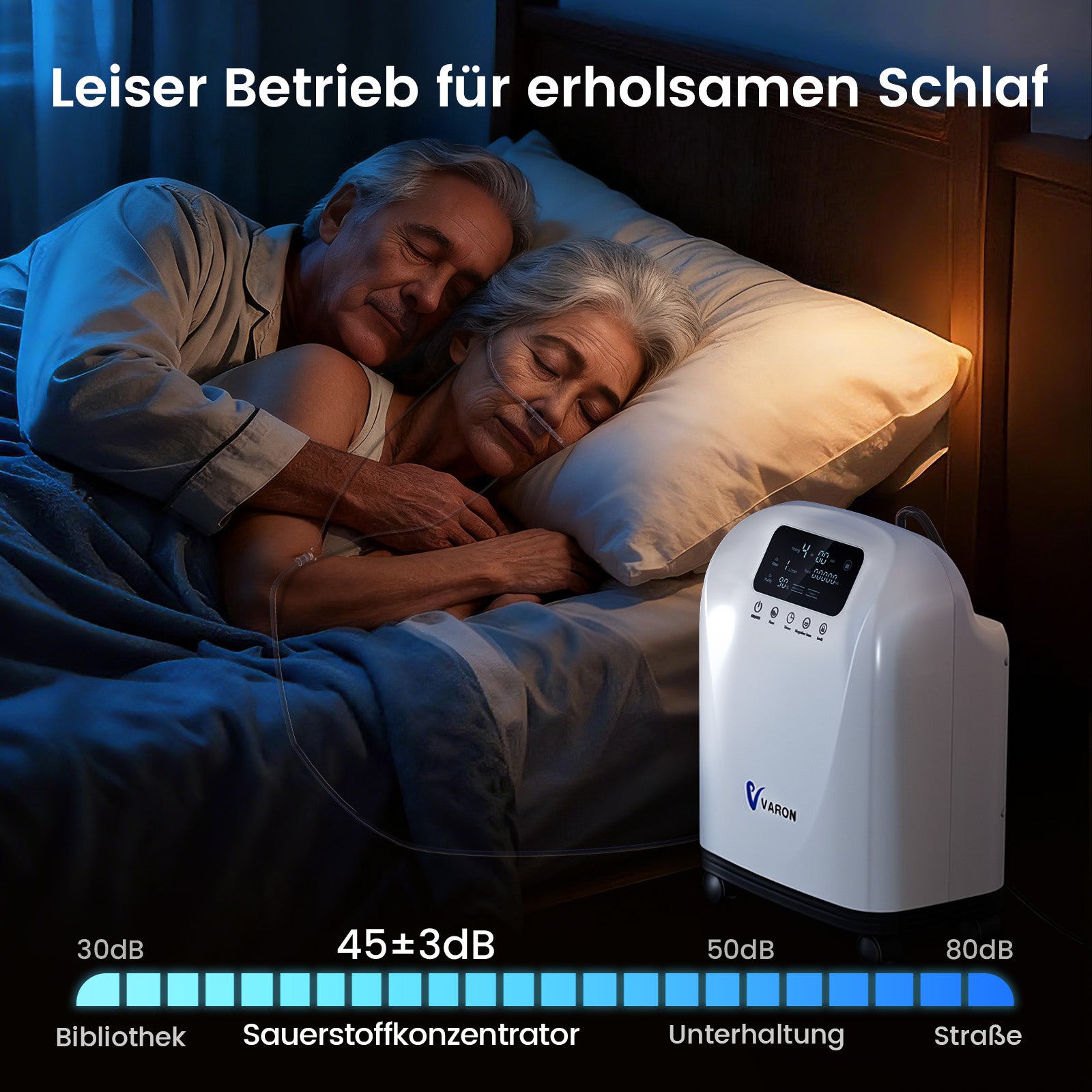 VARON VH-4 Sauerstoffgerät für Zuhause | Kontinuierlicher Fluss, CE-geprüft (1-9 Stufen) VARON