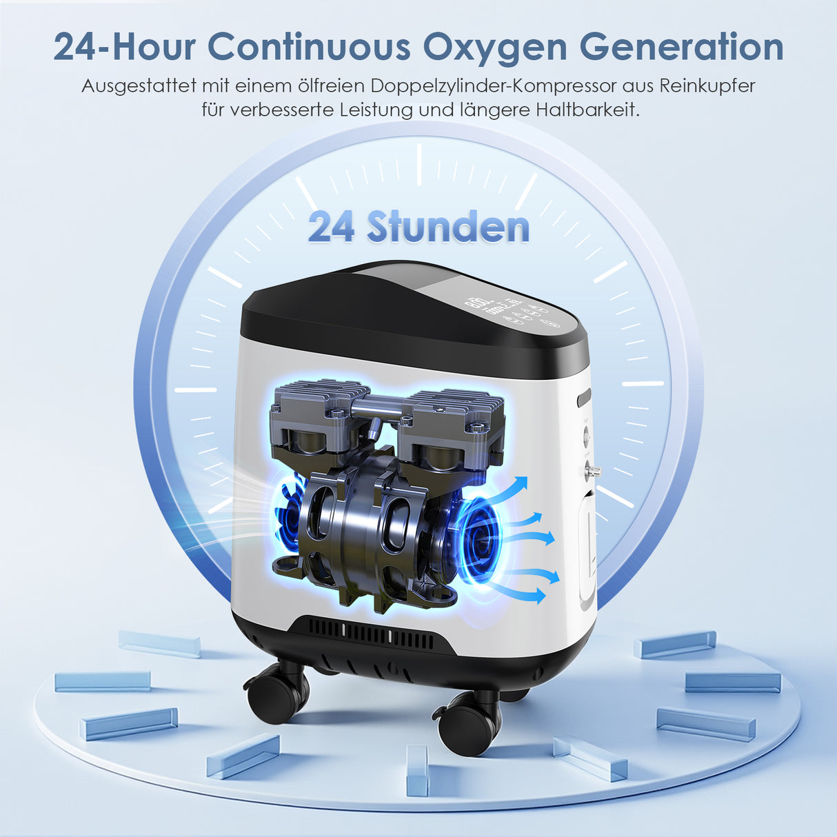 VARON VH-2 Pro Heim-Sauerstoffkonzentrator | 9-Stufen-Regelung, 24 Stunden Betrieb, CE-geprüft (Copy) VARON