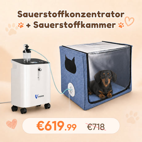 Sauerstoffkonzentrator für Haustiere 1-3L/min | Modell VH-3 PRO | Kompatibel mit VARON Sauerstoffkammer VARON
