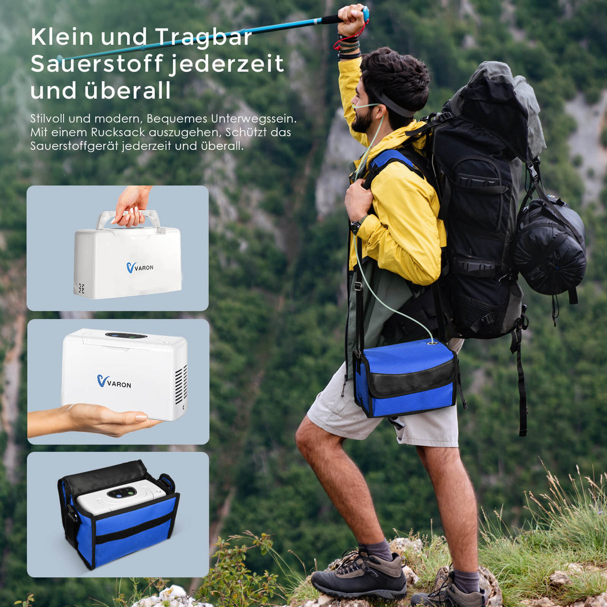 VL-2 tragbares Sauerstoffgerät mit kleiner Batterie, ideal für Spaziergänge und Besichtigungen