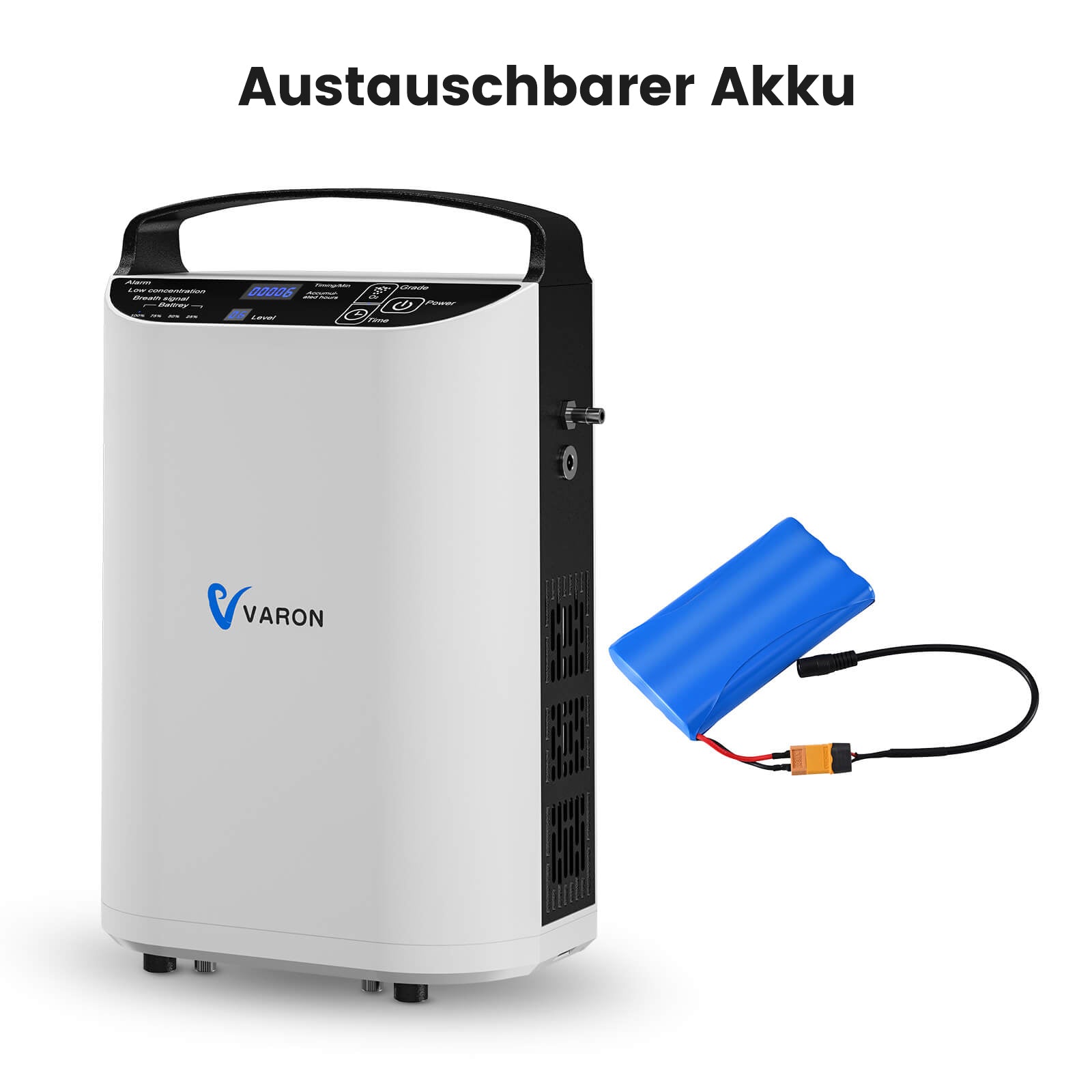VARON VP-1 Pulse Sauerstoffkonzentrator Mobil mit Akku | 24-Stunden-Betrieb, CE-zertifiziert VARON