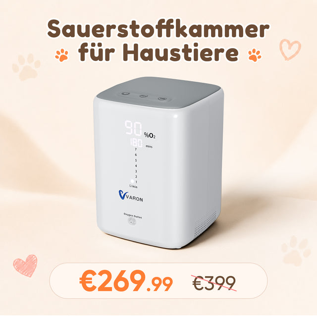 Sauerstoffkonzentrator für Haustiere Modell VH-3 | Kompatibel mit VARON Sauerstoffkammer VARON