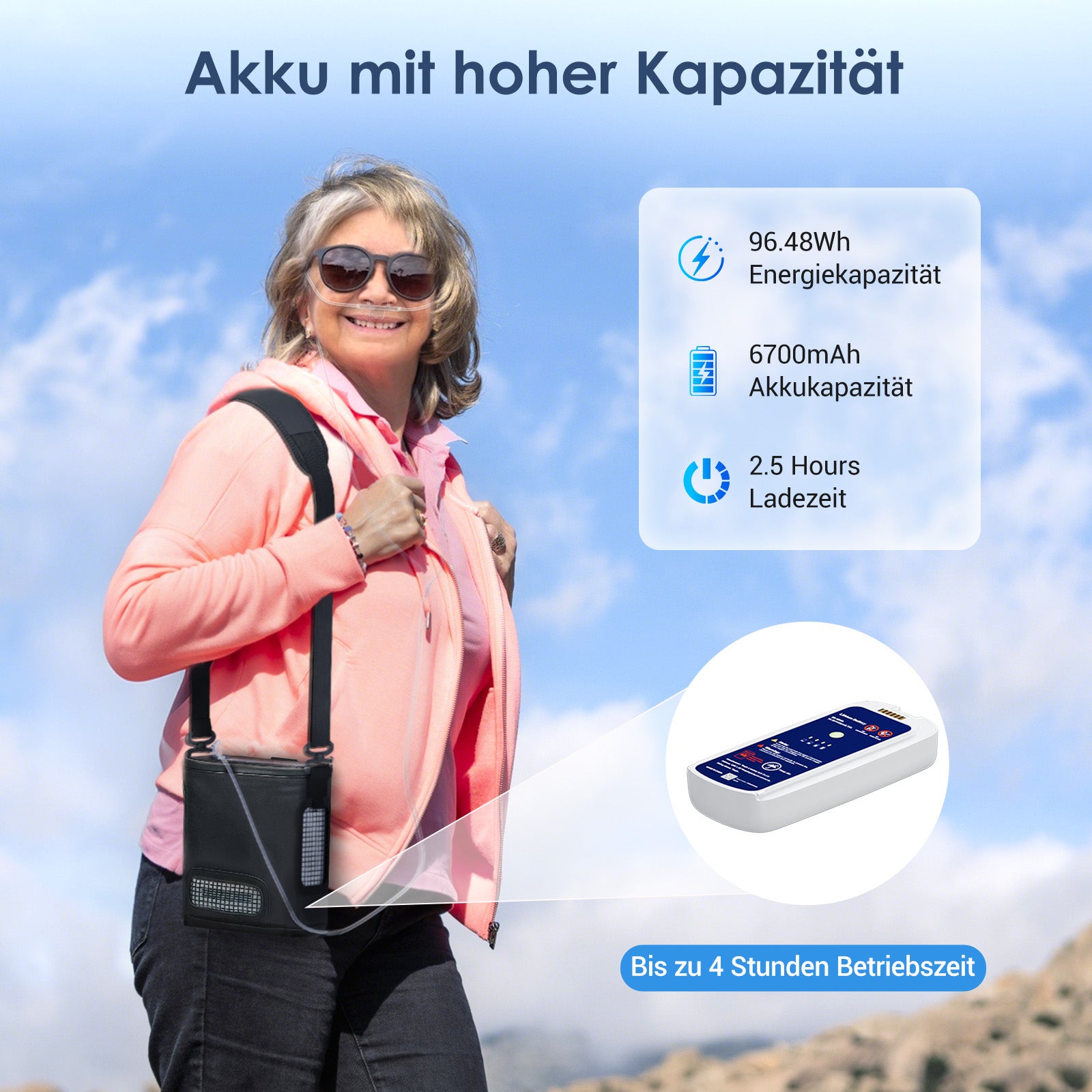 Neues VARON VP-8G | Sauerstoffkonzentrator Mobil mit Pulsfluss-Technologie (1-8 Stufen) VARON