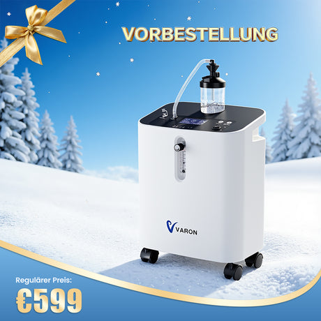 Vorbestellung: VARON VH-3 PRO Sauerstoffgerät für Zuhause | Kontinuierlicher Fluss, CE-geprüft  (1-10 Stufen) VARON