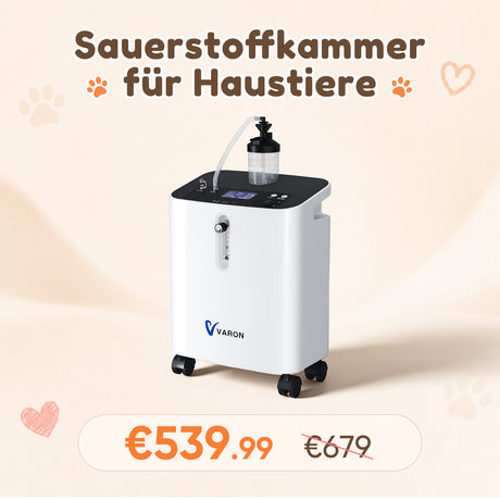 Sauerstoffkonzentrator für Haustiere 1-3L/min | Modell VH-3 PRO | Kompatibel mit VARON Sauerstoffkammer VARON