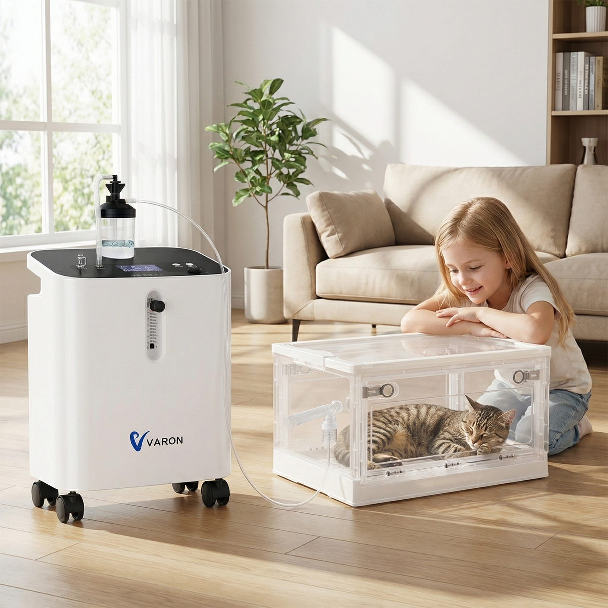 Sauerstoffkonzentrator für Haustiere 1-3L/min | Modell VH-3 PRO | Kompatibel mit VARON Sauerstoffkammer VARON