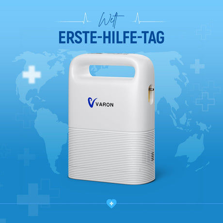 VARON VP-2 Pulse Tragbarer Sauerstoff-Konzentrator | 93% Sauerstoff, lange Batterie, CE-geprüft VARON