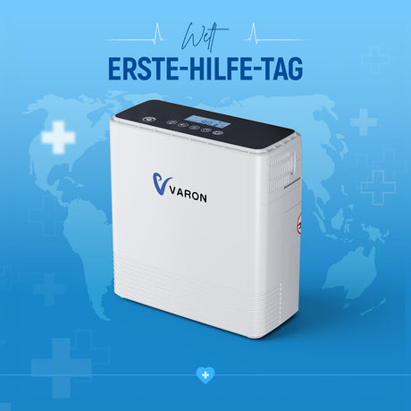 VARON VP-6 Kontinuierlicher tragbarer Sauerstoff-Konzentrator | 1-6L/min Durchfluss, CE-geprüft VARON