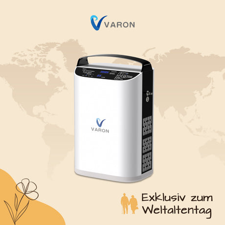 VARON VP-1 Pulse tragbarer Sauerstoffkonzentrator | 24-Stunden-Betrieb, CE-zertifiziert VARON