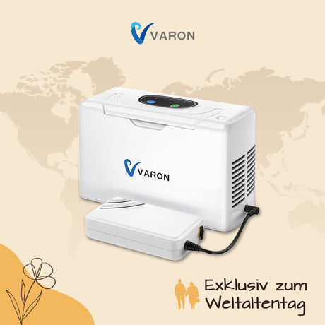 VARON VL-2 Light 3L/min Kontinuierlicher tragbarer Sauerstoff-Konzentrator, CE-geprüft VARON