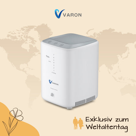 VARON VH-3 Heim-Sauerstoffkonzentrator | 1-7L/min Komfortable Therapie, CE-geprüft VARON