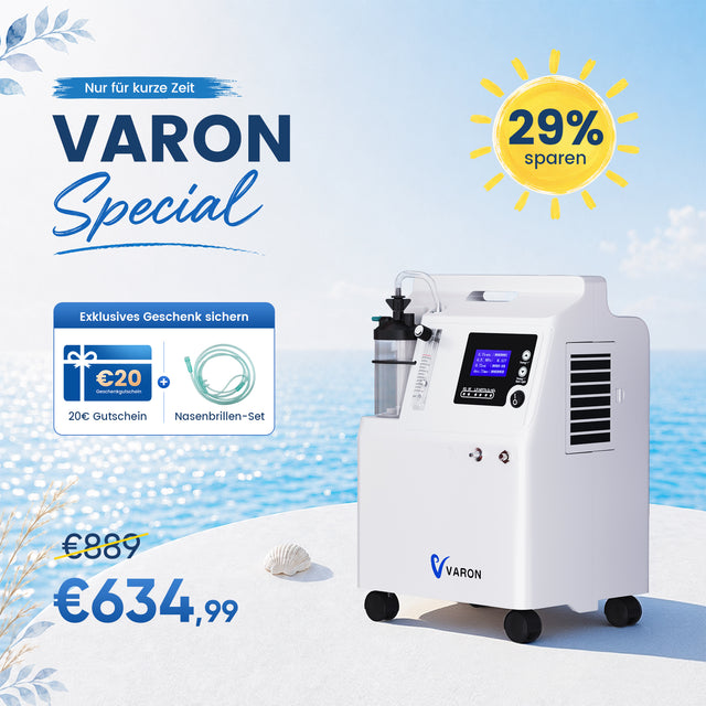 VARON Serene 5 Sauerstoffgerät für Zuhause FDA Zulassung Medizinischer Qualität 0.5-5L/min VARON