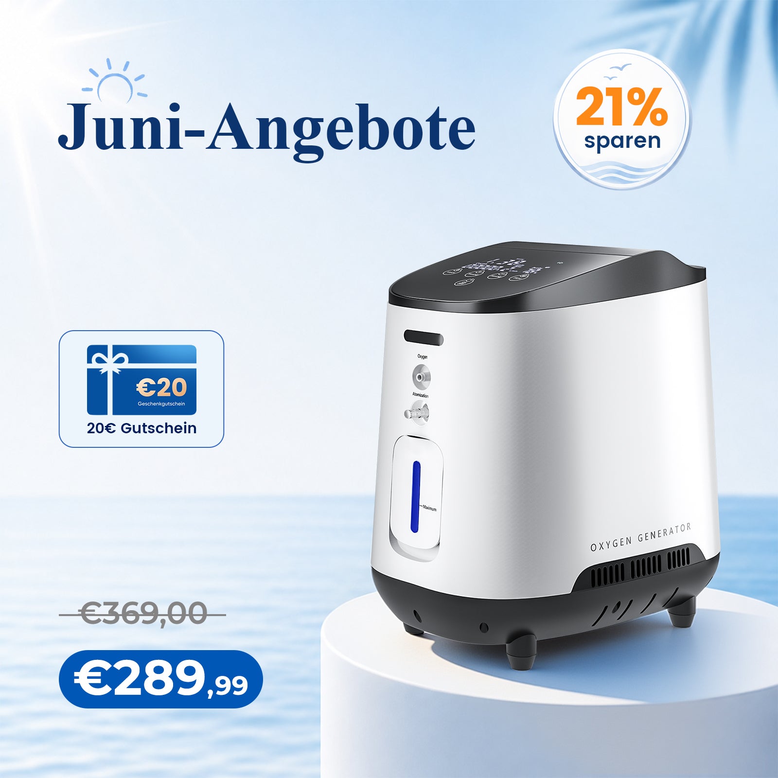 VARON VH-2 Sauerstoffgerät Für Zuhause | Kontinuierlicher Fluss, 24/7 Dauerbetrieb, CE-geprüft VARON