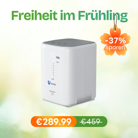 VARON VH-3 Sauerstoffgerät Für Zuhause | Kontinuierlicher Fluss mit Fernbedienung & Timer, CE-geprüft VARON