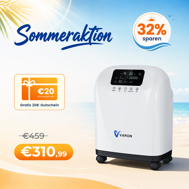 VARON VH-4 Sauerstoffgerät für Zuhause | Kontinuierlicher Fluss, CE-geprüft (1-9 Stufen) VARON