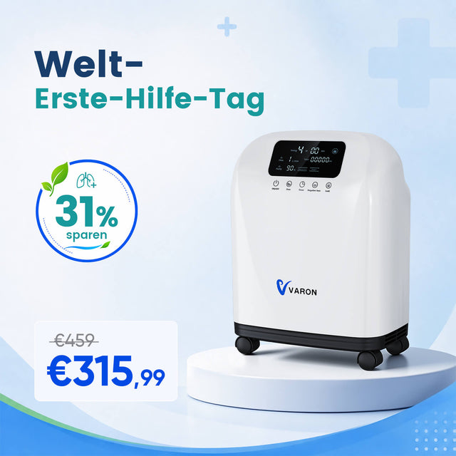 VARON VH-4 Sauerstoffgerät für Zuhause | Kontinuierlicher Fluss, CE-geprüft (1-9 Stufen) VARON