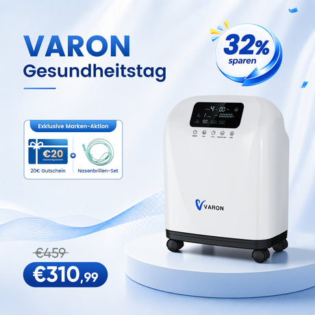 VARON VH-4 Sauerstoffgerät für Zuhause | Kontinuierlicher Fluss, CE-geprüft (1-9 Stufen) VARON