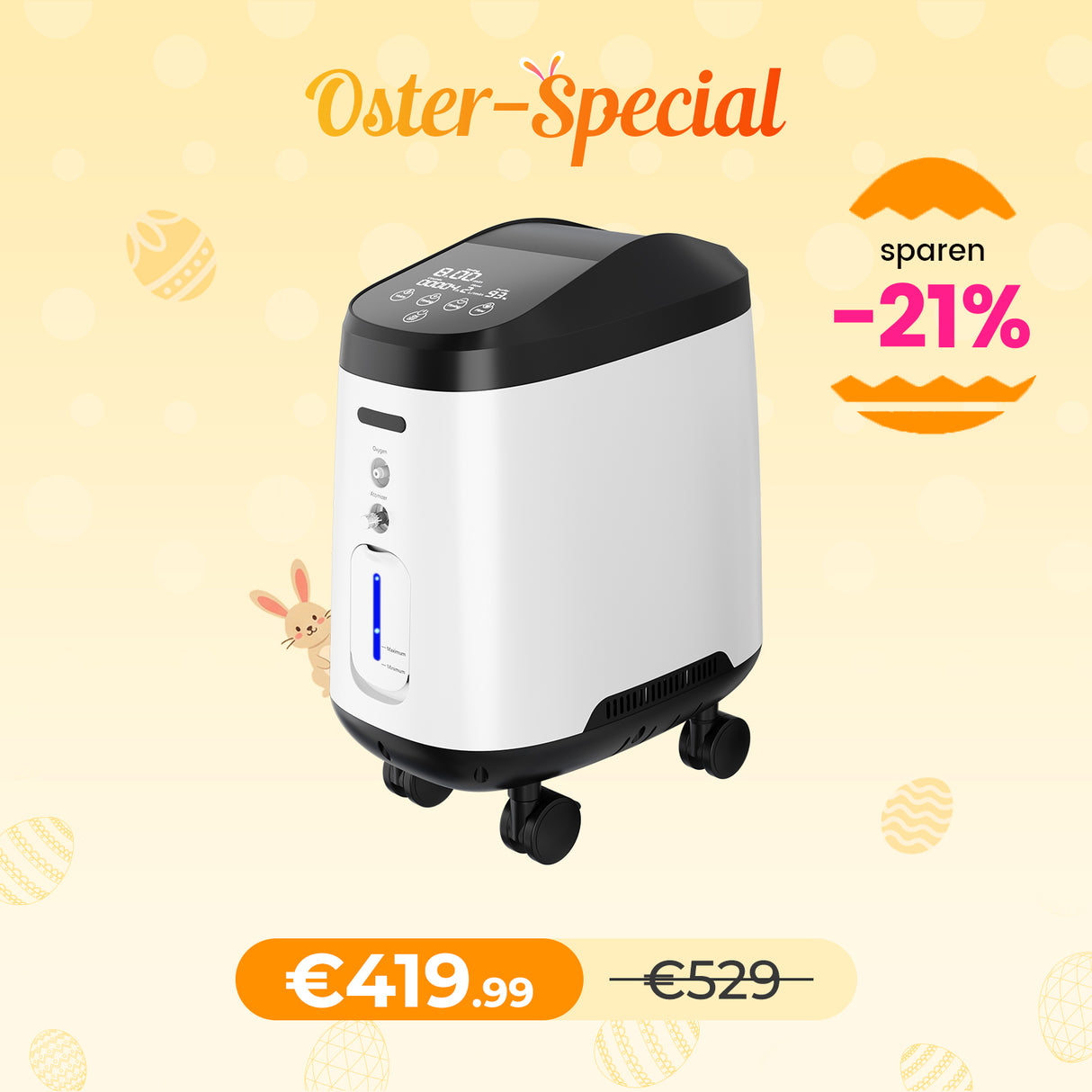 VARON VH-2 PRO Sauerstoffgerät für Zuhause | Kontinuierlicher Fluss, CE-geprüft (1-9 Stufen) VARON