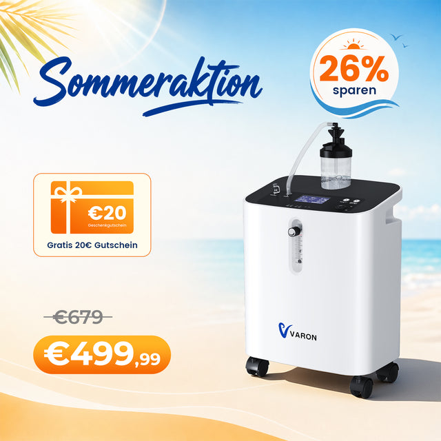 VARON VH-3 PRO sauerstoffgerät zu hause | Kontinuierlicher Fluss, CE-geprüft  (1-10 Stufen) VARON