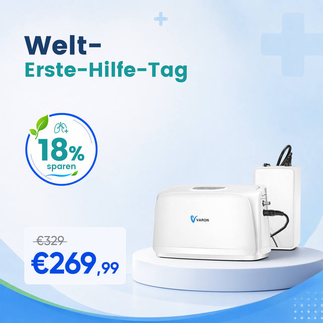 VARON VL-1 Tragbarer Sauerstoffkonzentrator mit Festfrequenz | Akkubetrieb, CE-geprüft VARON