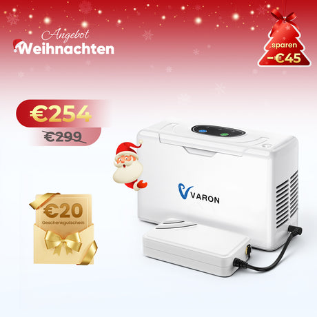 VARON VL-2 Light 3L/min Kontinuierlicher tragbarer Sauerstoff-Konzentrator mit Akku, CE-geprüft VARON